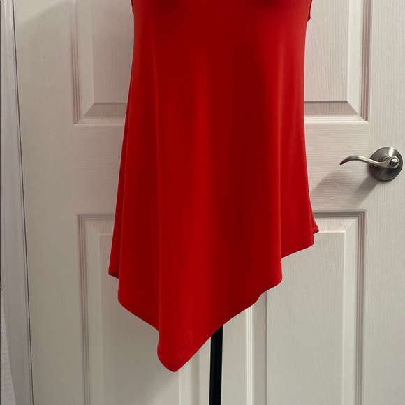Joseph Ribkoff Vibrant Red Sleeveless Tank Tunic Top Asymmetrical hemline Sz 4 - Picture 4 of 9